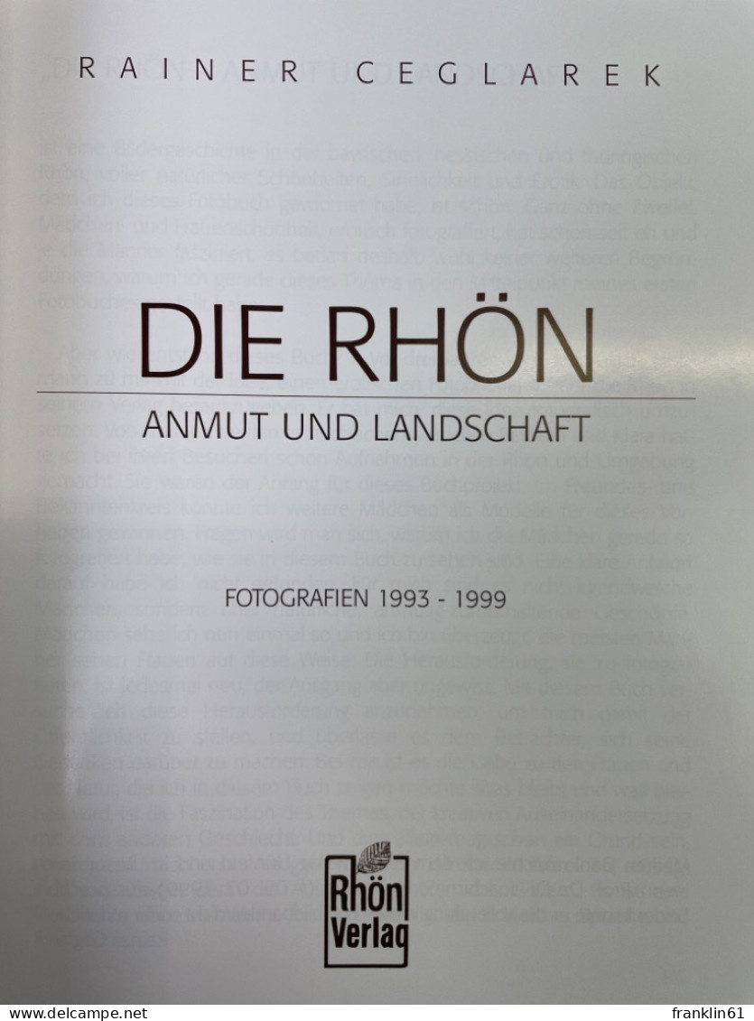 Die Rhön. Anmut Und Landschaft. Fotografien 1993-1999 - Fotografía