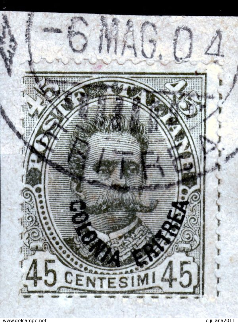 Action !! SALE !! 50 % OFF !! ⁕ Italy 1896 ⁕ Colonia ERITREA Ovptd. On King Umberto I. 45 C. ⁕ 1v Used - Eritrée