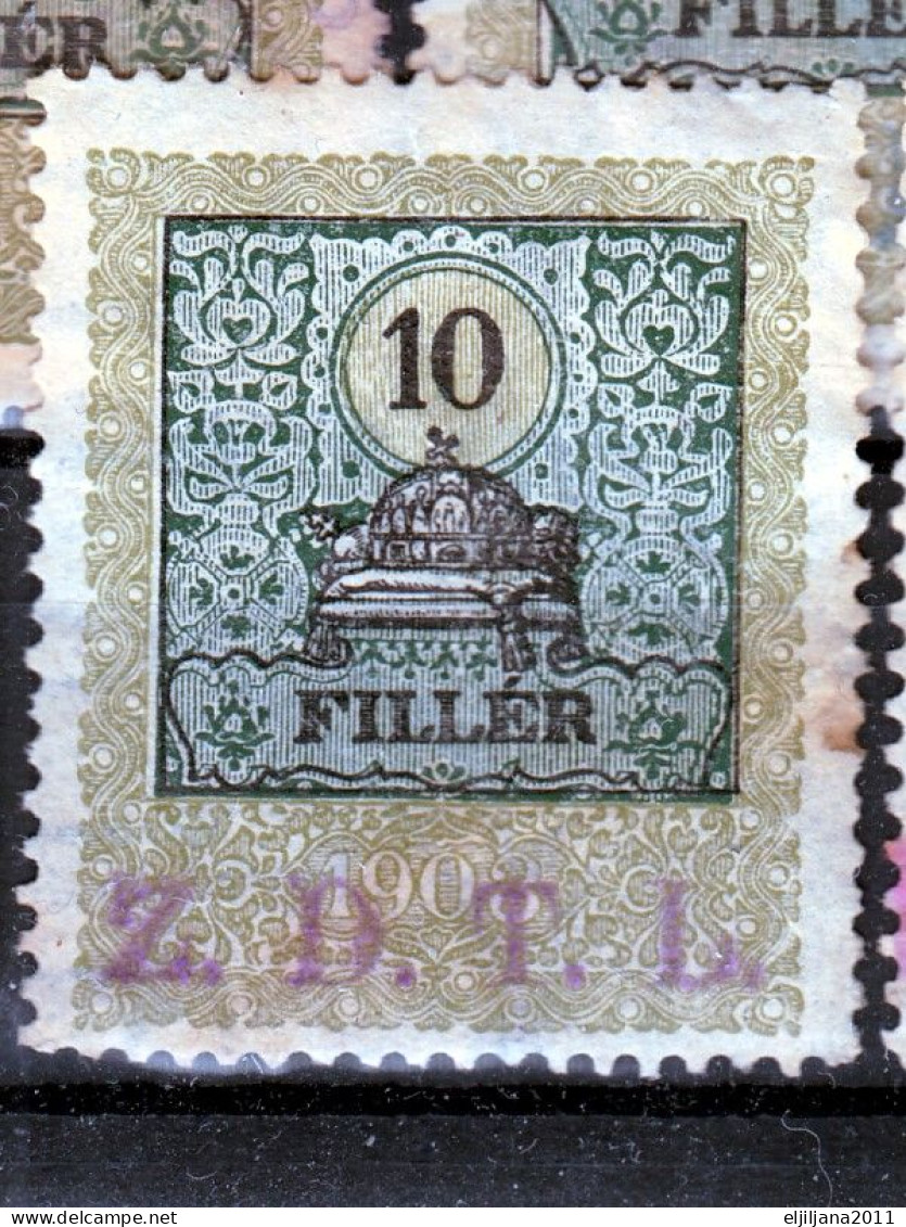 Action !! SALE !! 50 % OFF !! ⁕ Hungary 1903 ⁕ Revenue 10 Filler Tax, Fiscal ⁕ 28v Used - Fiscale Zegels