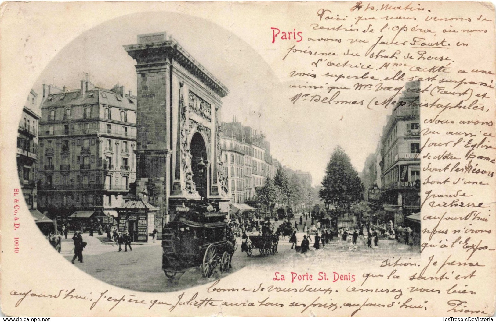 FRANCE - Paris - La Porte Saint Denis - Animé - Carte Postale Ancienne - Parken, Tuinen