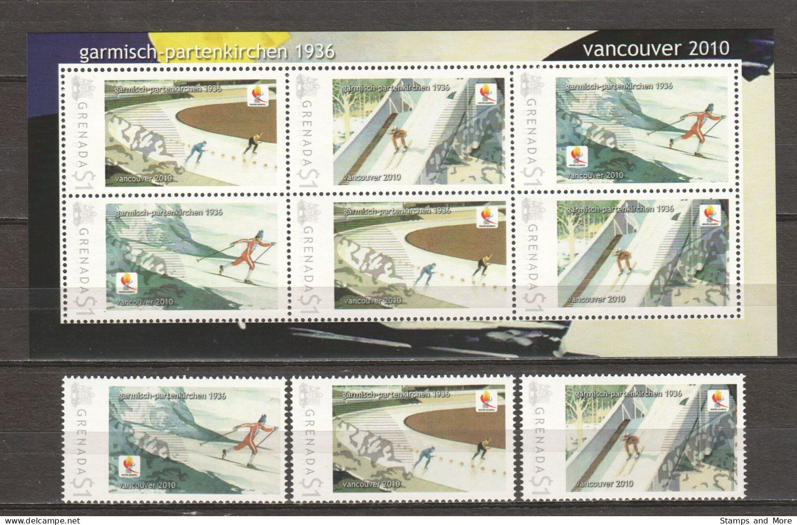 Grenada - Limited Edition Set 04 MNH - WINTER OLYMPICS VANCOUVER 2010 - GARMISCH-PARTENKIRCHEN 1936 - Hiver 2010: Vancouver