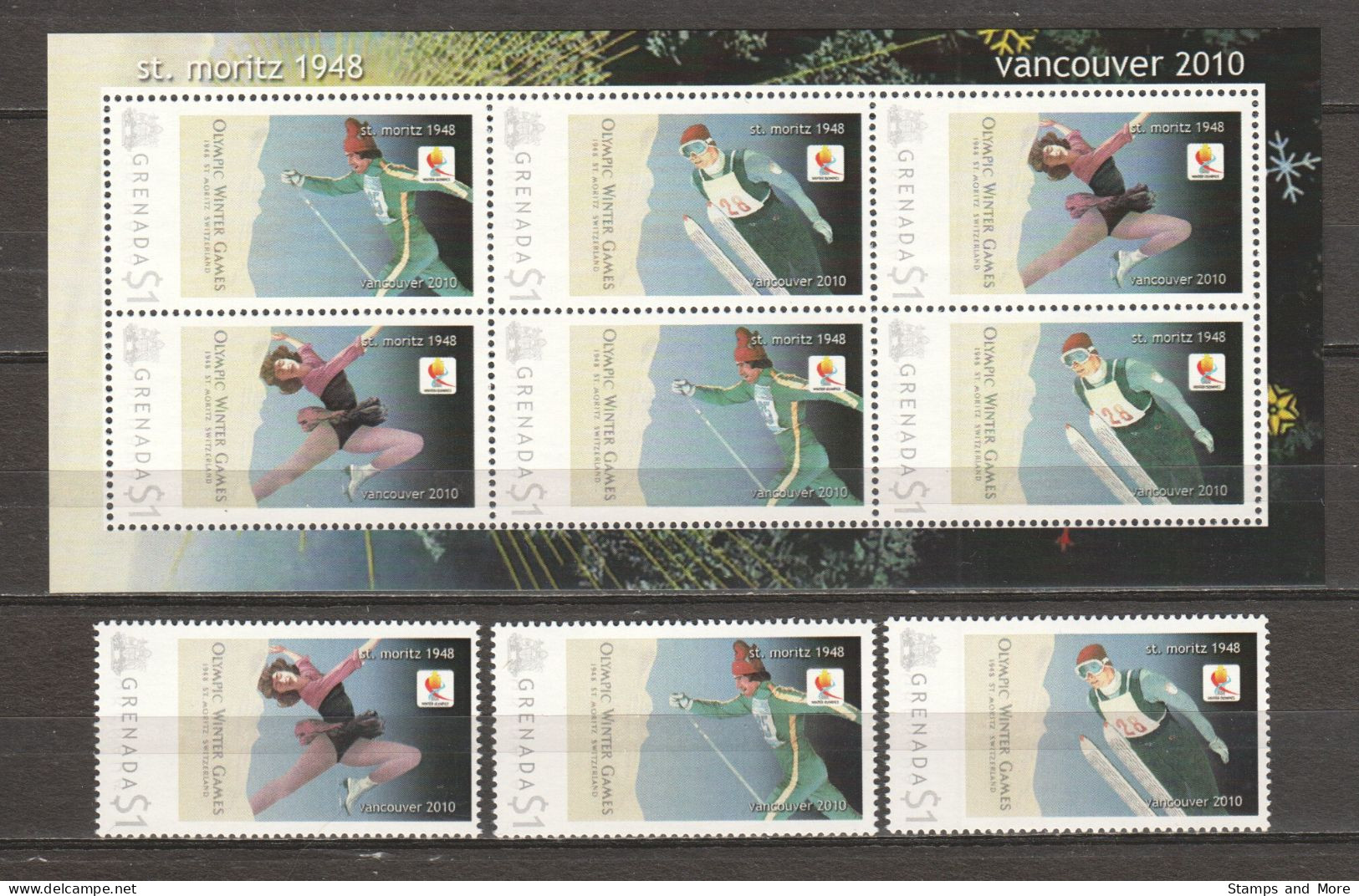 Grenada - Limited Edition Set 05 MNH - WINTER OLYMPICS VANCOUVER 2010 - ST MORITZ 1948 - Hiver 2010: Vancouver