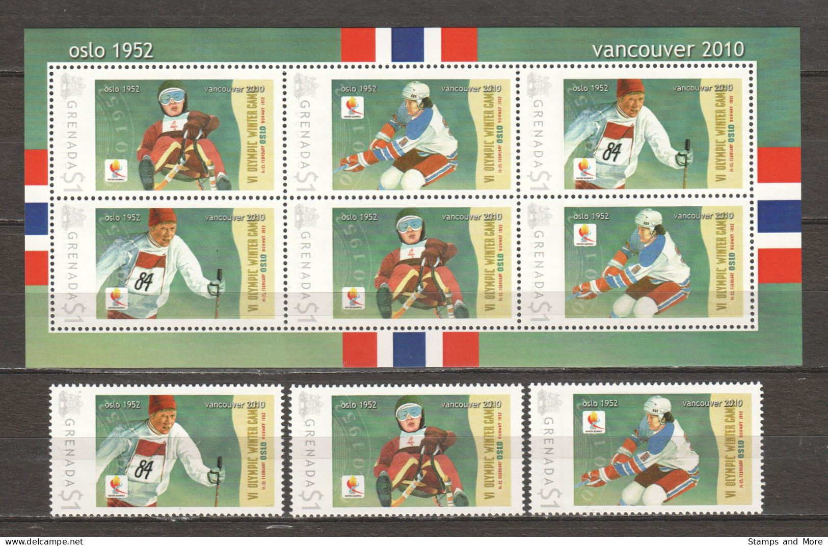 Grenada - Limited Edition Set 06 MNH - WINTER OLYMPICS VANCOUVER 2010 - OSLO 1952 - Hiver 2010: Vancouver
