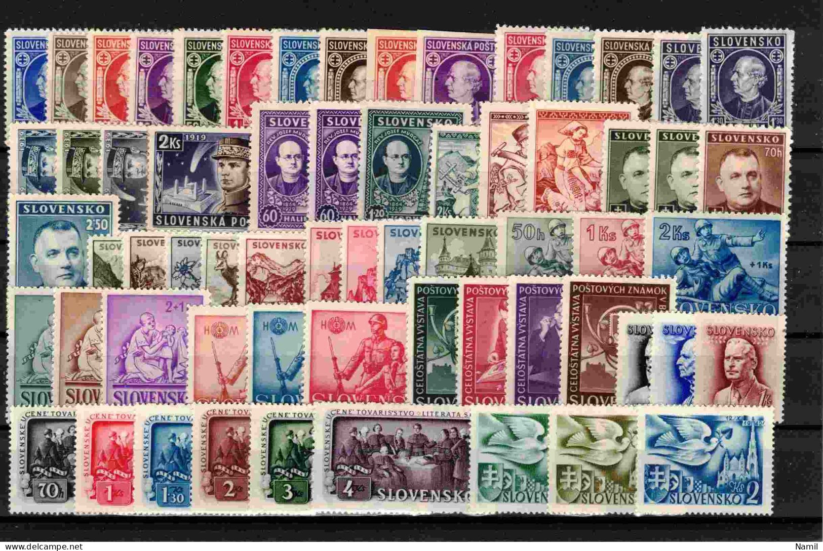 Slovaquie 1939-1943 Mi 35-42 Ex (Yv 22-9 Ex), (MH)* Petit Colection Avec Trace De Charniere Propre - Nuovi