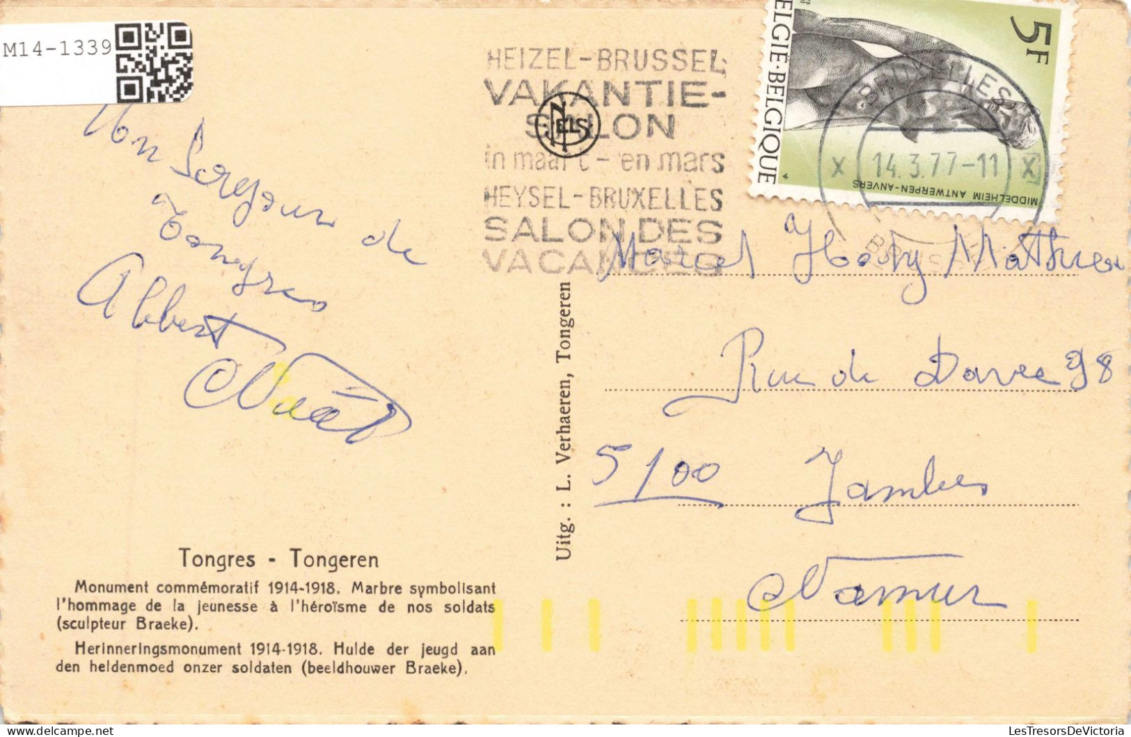 BELGIQUE - Tongres - Monument Commémoratif - Carte Postale Ancienne - Tongeren