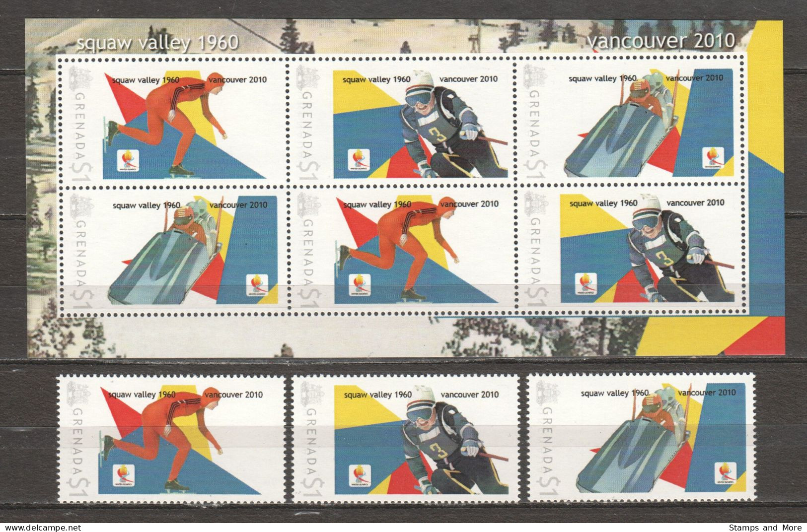 Grenada - Limited Edition Set 08 MNH - WINTER OLYMPICS VANCOUVER 2010 - SQUAW VALLEY 1960 - Winter 2010: Vancouver