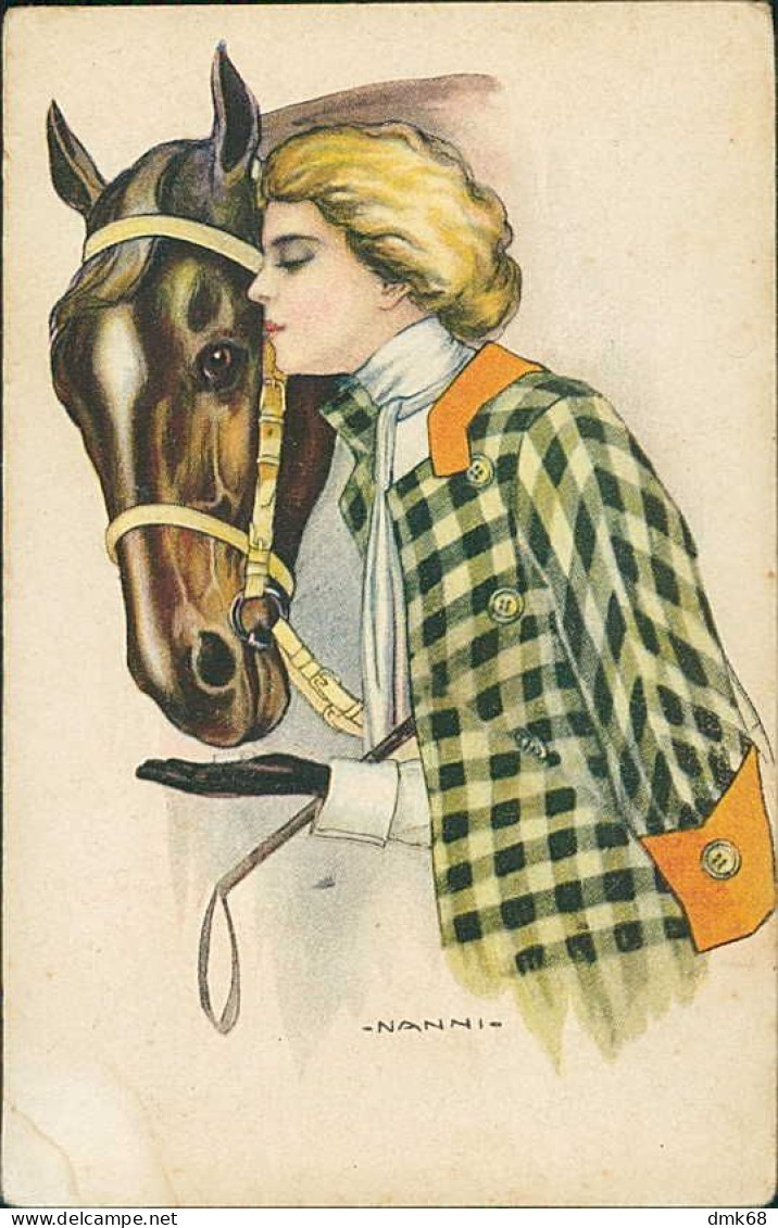 NANNI  SIGNED  POSTCARD 1910s - WOMAN & HORSE - N.257/1 (4889) - Nanni