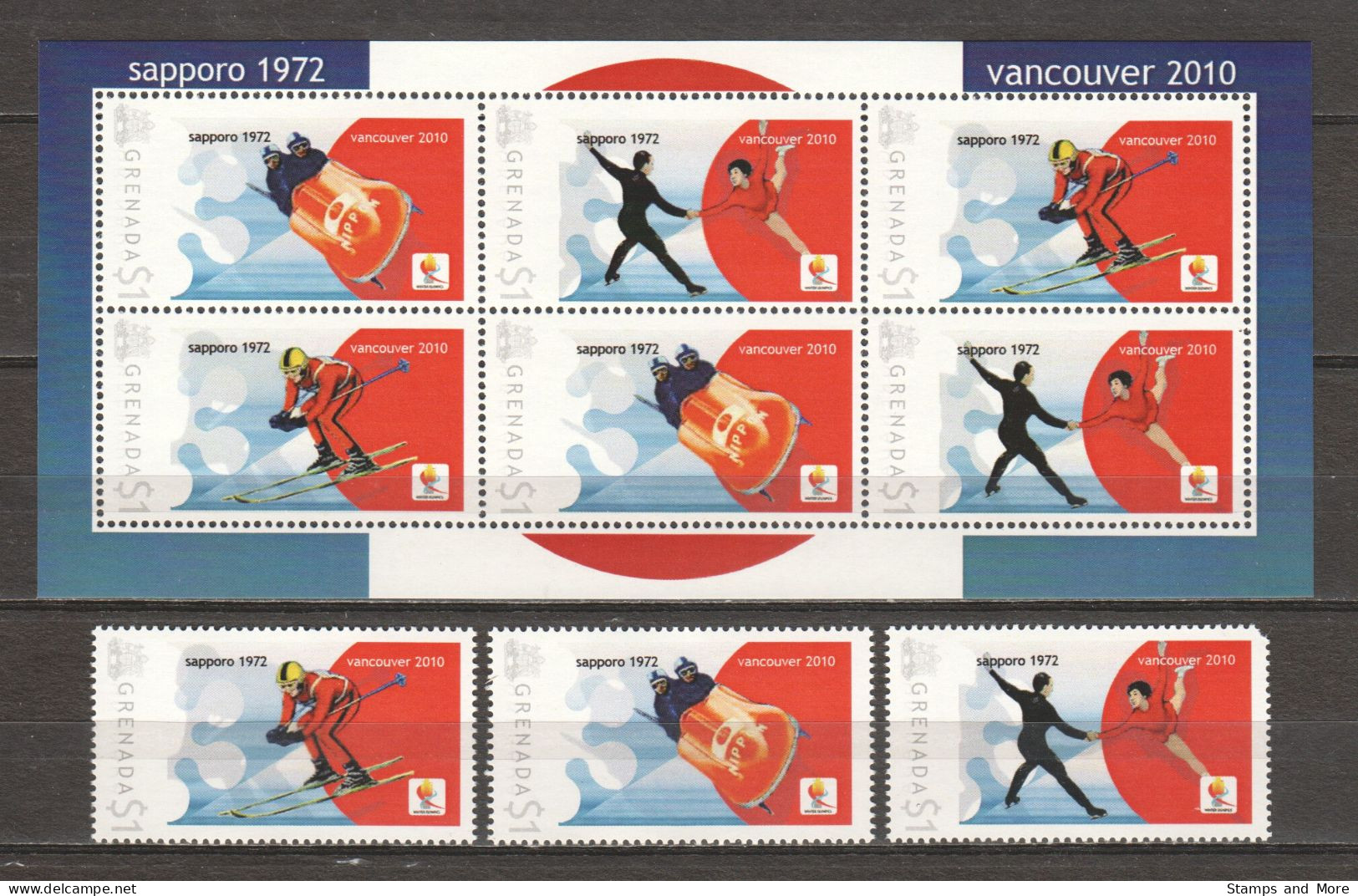 Grenada - Limited Edition Set 11 MNH - WINTER OLYMPICS VANCOUVER 2010 - SAPORRO 1972 - Hiver 2010: Vancouver