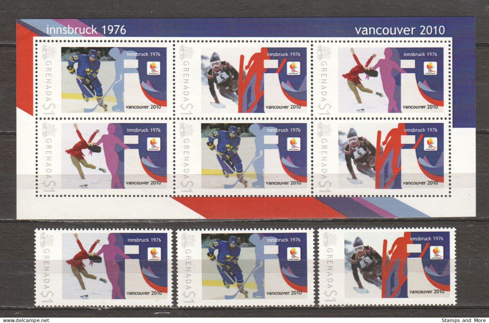 Grenada - Limited Edition Set 12 MNH - WINTER OLYMPICS VANCOUVER 2010 - INNSBRUCK 1976 - Winter 2010: Vancouver