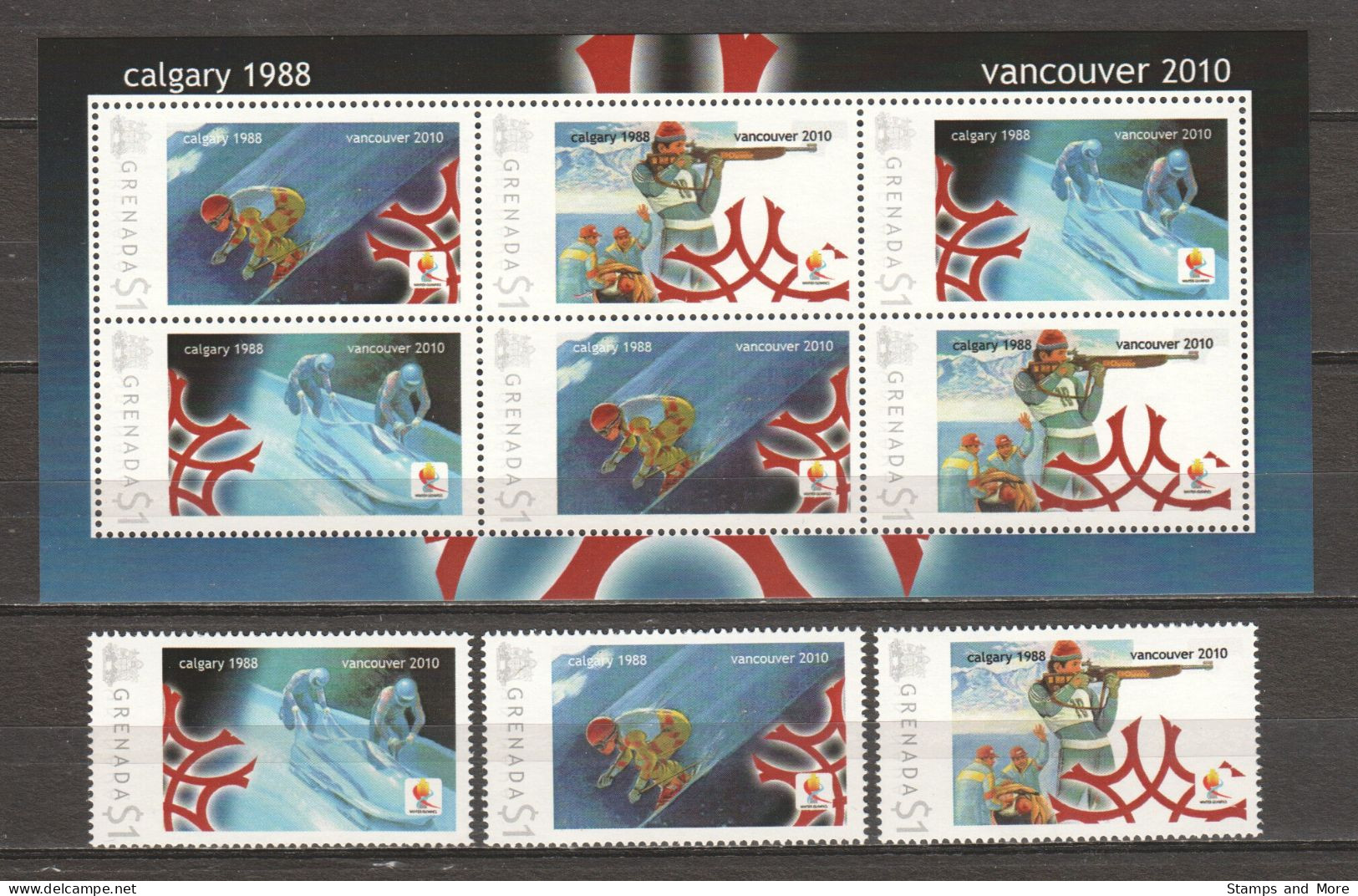 Grenada - Limited Edition Set 15 MNH - WINTER OLYMPICS VANCOUVER 2010 - CALGARY 1988 - Winter 2010: Vancouver