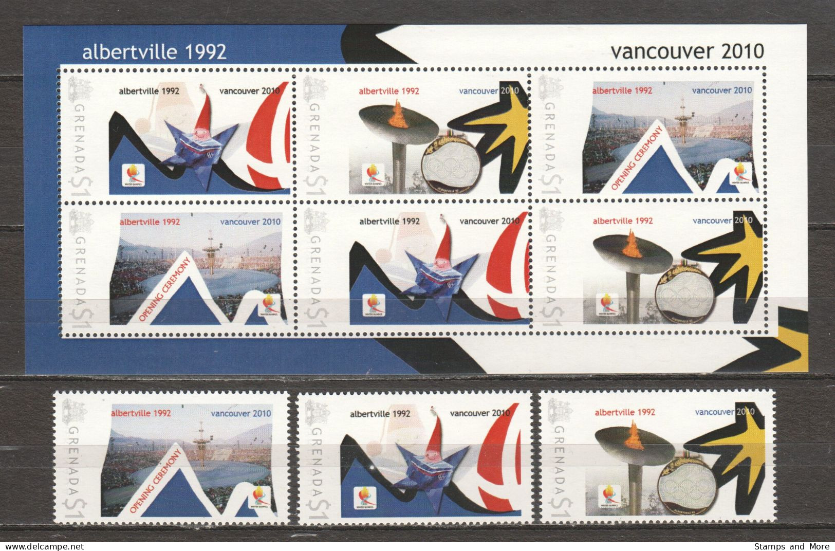 Grenada - Limited Edition Set 16 MNH - WINTER OLYMPICS VANCOUVER 2010 - ALBERTVILLE 1992 - Hiver 2010: Vancouver