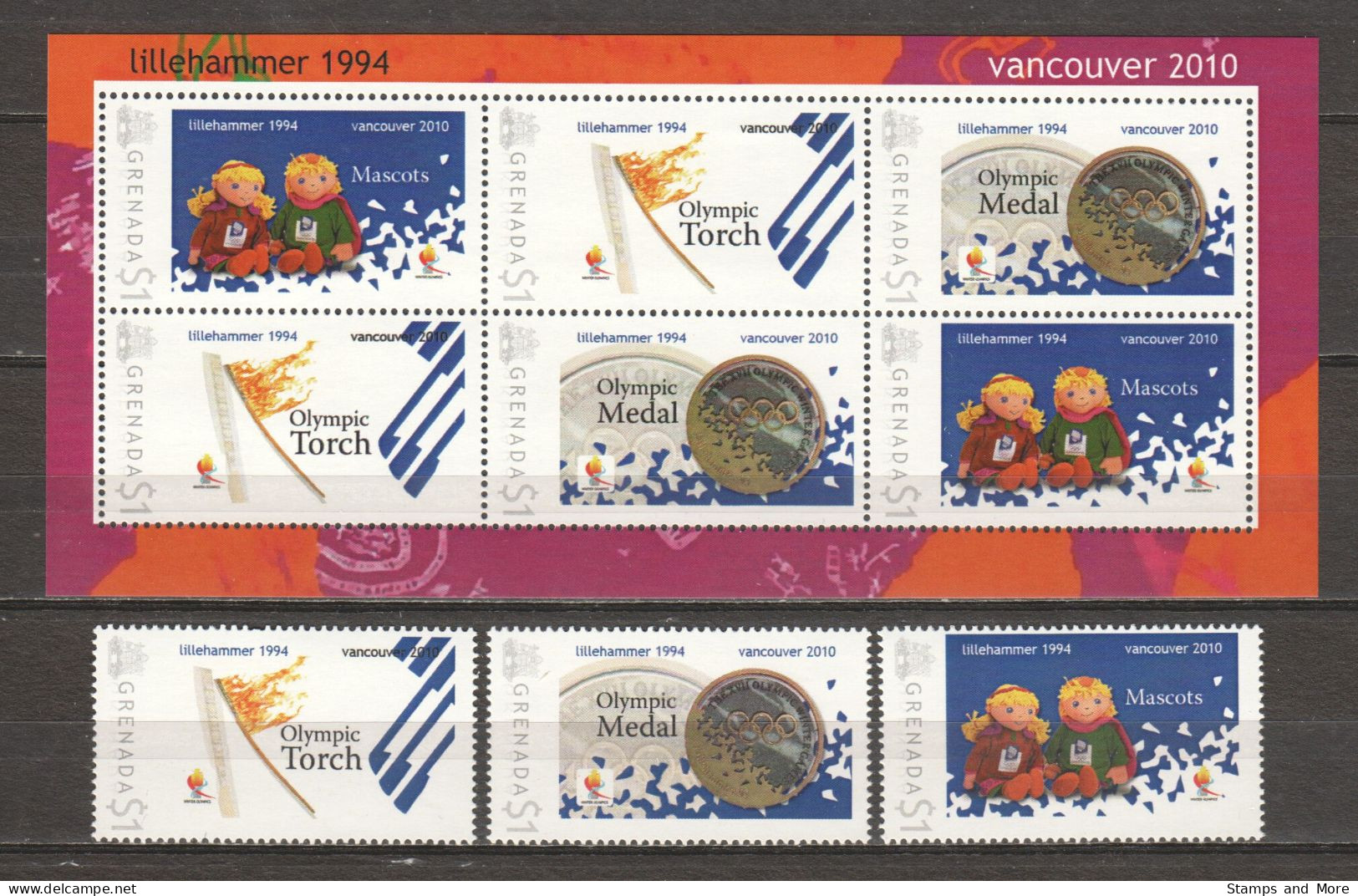 Grenada - Limited Edition Set 17 MNH - WINTER OLYMPICS VANCOUVER 2010 - LILLEHAMMER 1994 - Winter 2010: Vancouver