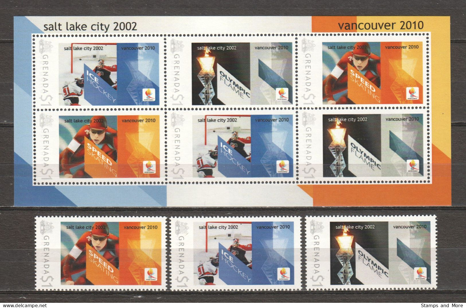 Grenada - Limited Edition Set 19 MNH - WINTER OLYMPICS VANCOUVER 2010 - SALT LAKE CITY 2002 - Winter 2010: Vancouver