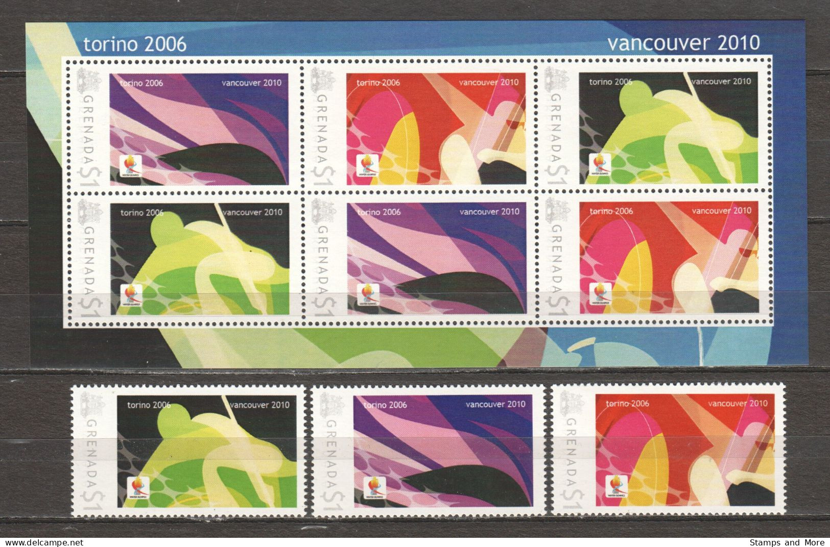 Grenada - Limited Edition Set 20 MNH - WINTER OLYMPICS VANCOUVER 2010 - TORINO 2006 - Hiver 2010: Vancouver
