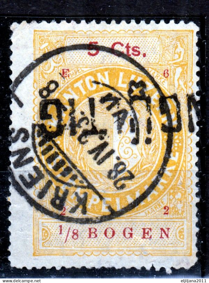 Action !! SALE !! 50 % OFF !! ⁕ Switzerland 1923 Canton LUZERN Revenue Taxe Fiscal 5 Cts, 1/8 Bogen ⁕ 1v Used - KRIENS - Fiscaux