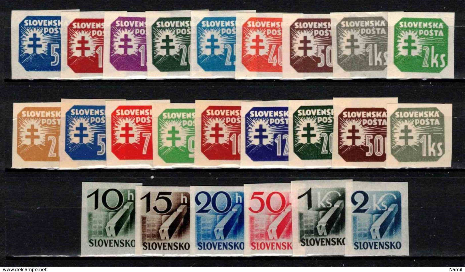 Slovaquie 1939 Mi 54 Ex (Yv TPJ 10 Ex), (MH)*  Lot Avec TPJ, Trace De Charniere Propre - Unused Stamps