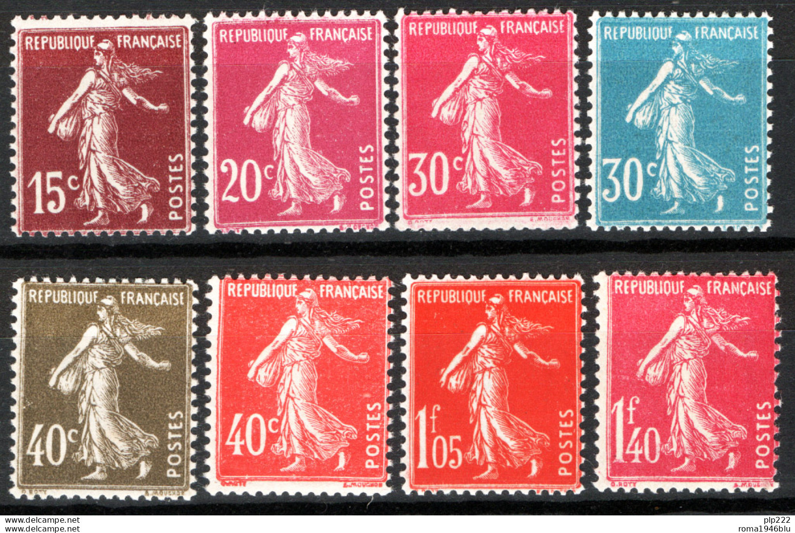 Francia 1924/26 Unif.189/96 **/MNH VF/F - 1906-38 Semeuse Camée