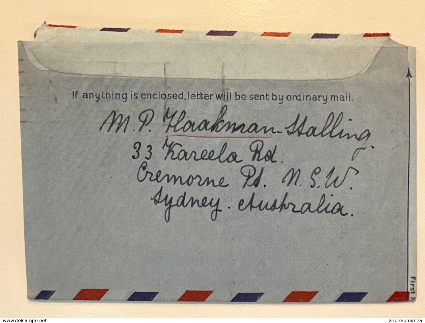 Australia 1957 Aerogramme To Holland - Aerogramas