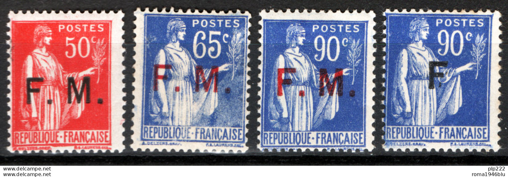 Francia 1933/39 Franchigia Unif.7/10 */MLH VF/F - Sellos De Franquicias Militares