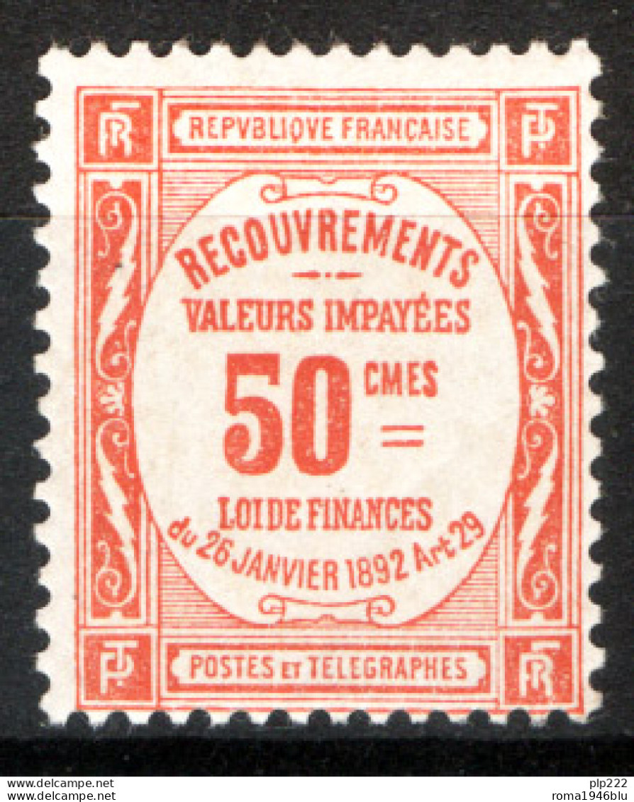 Francia 1908 Segnatasse Unif.S47 **/MNH VF/F - 1859-1959 Mint/hinged