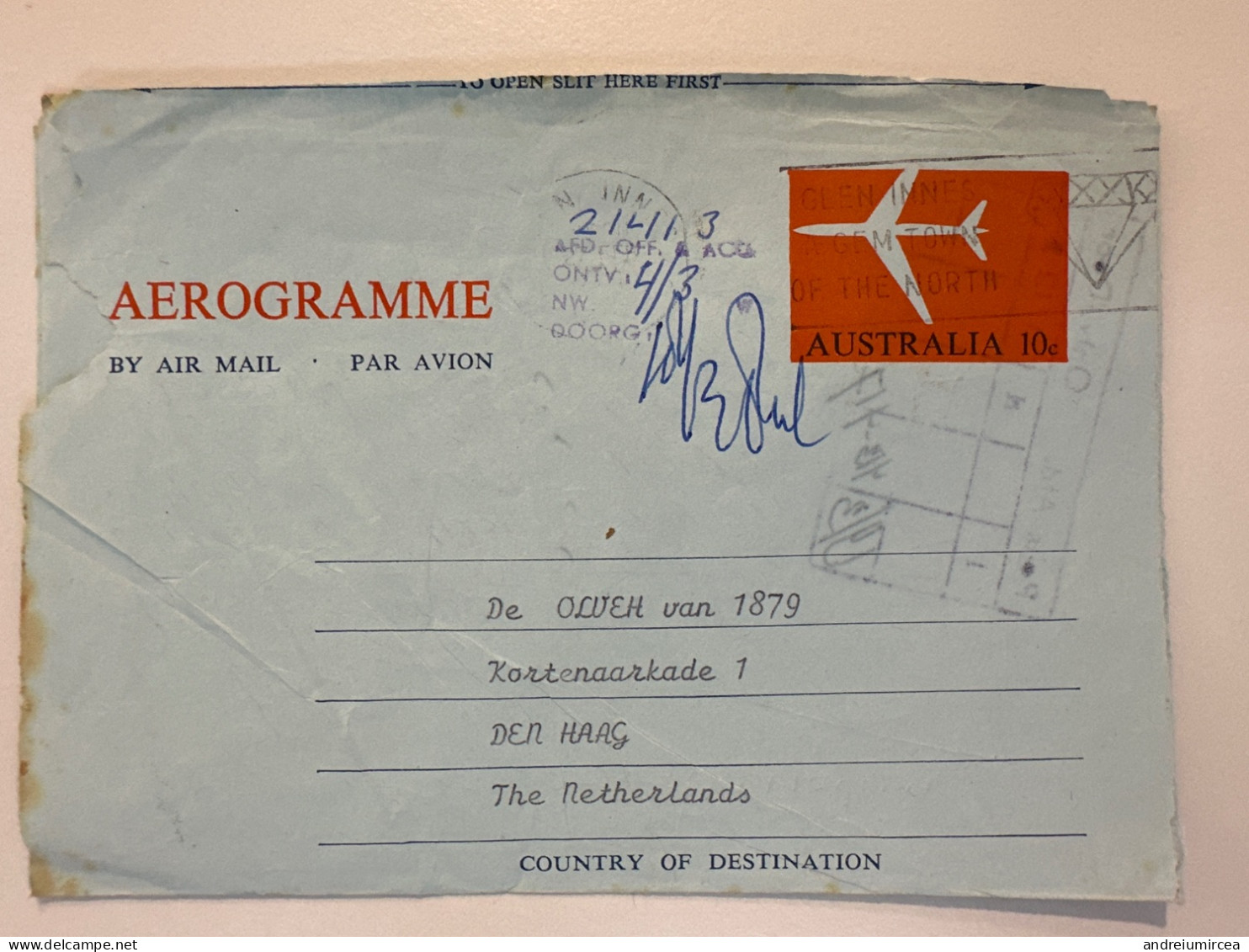 Australia 1971  Aerogramme To Holland - Aerograms