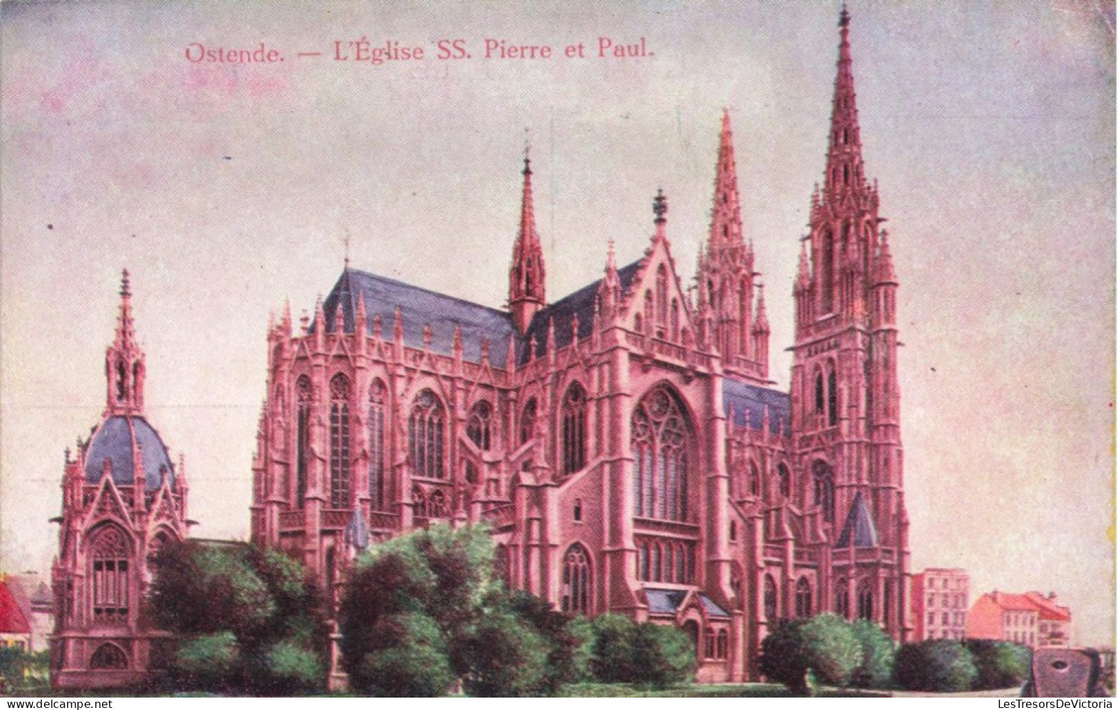 BELGIQUE - Ostende - Eglise Saint Pierre Et Paul - Colorisé - Carte Postale Ancienne - Oostende