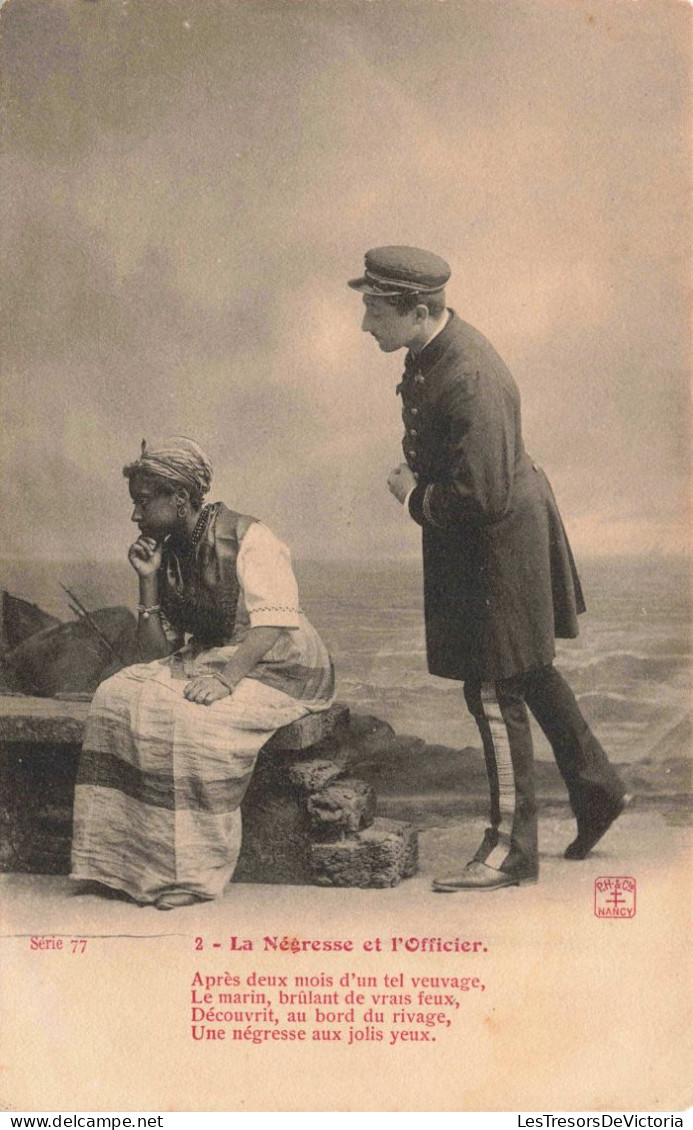 PHOTOGRAPHIE - La Négresse Et L'officier - Carte Postale Ancienne - Otros & Sin Clasificación