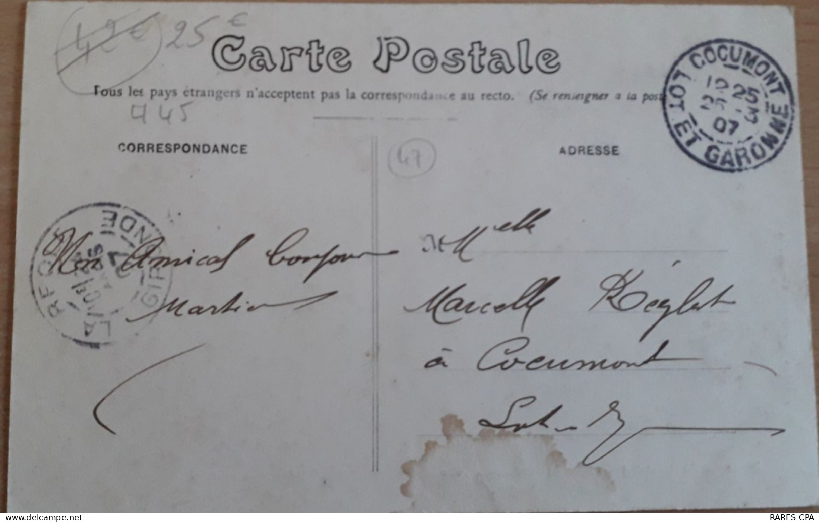 47 MARMANDE - LIGNE DE BORDEAUX A CETTE - DERAILLEMENT DU 25 NOVEMBRE 1906 - RCPA 06 - Marmande
