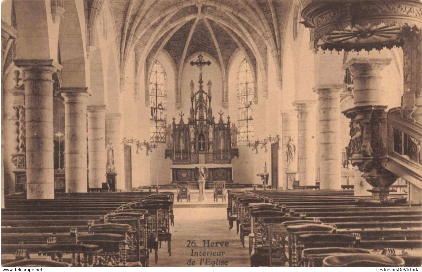 BELGIQUE - Herve - Intérieur De L'Eglise - Carte Postale Ancienne - Herve