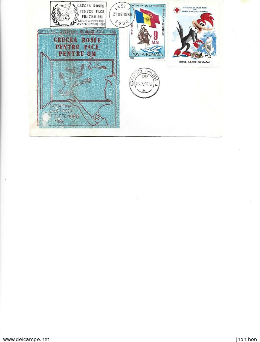 Romania - Occasional Envelope 1986 - Red Cross Week 1986 - Red Cross For Peace For Man - Lettres & Documents