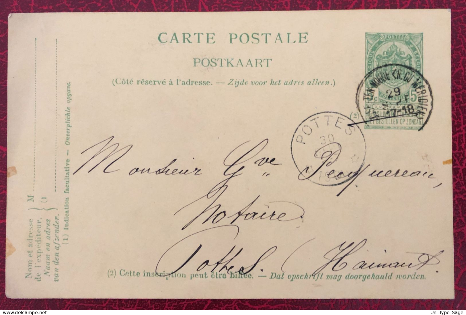 Belgique Entier-Carte, Cachet Saint-Josse-ten-Noode 29.9.1908 - (C320) - Other & Unclassified