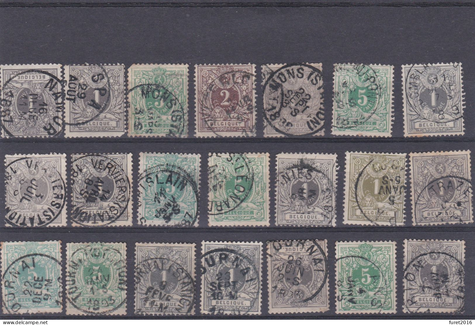 LION COUCHE : LOT DE TIMBRES OBLITERES Qualité Mixte - 1869-1888 Lying Lion