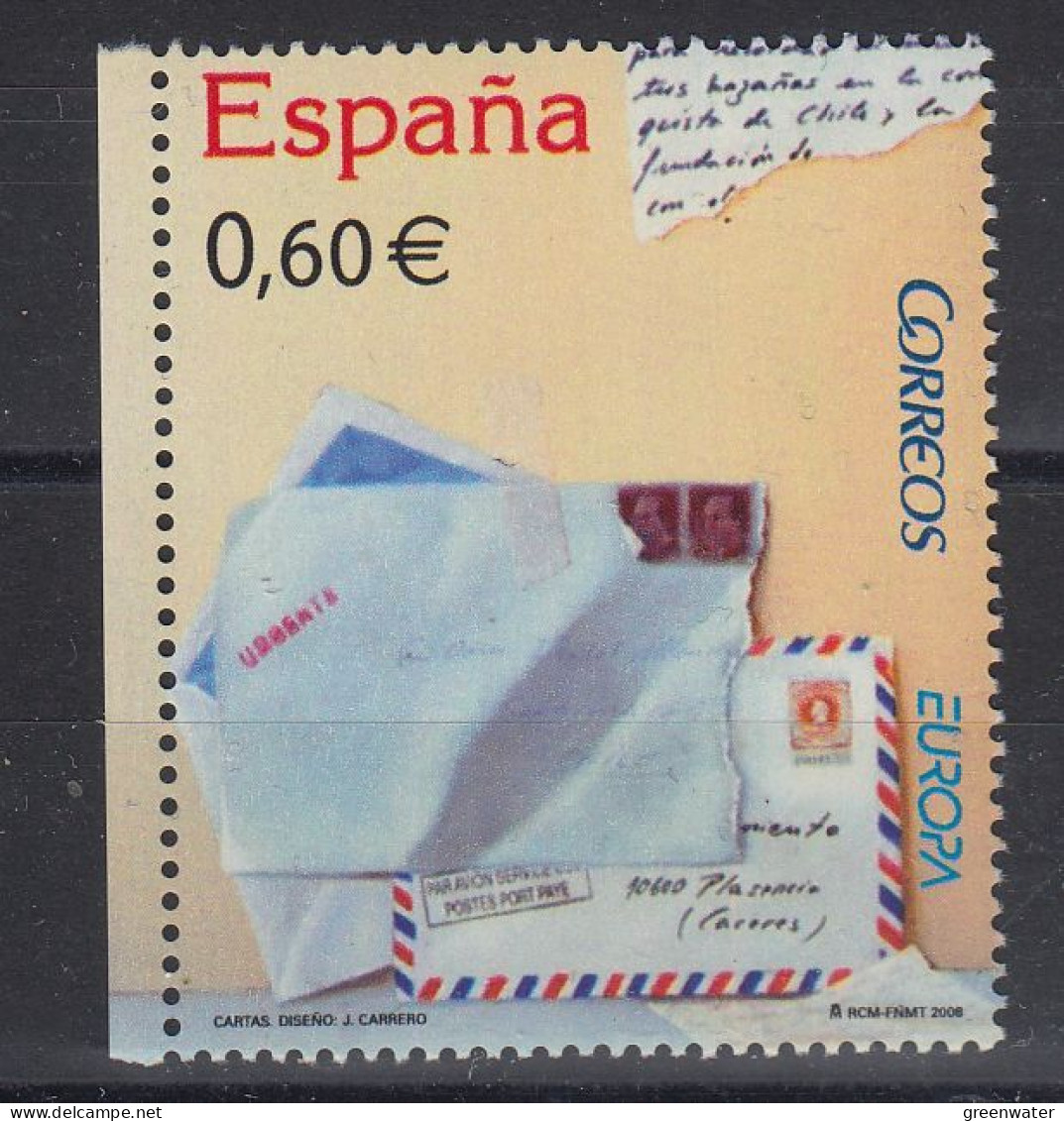 Europa Cept 2008 Spain 1v From M/s ** Mnh (VA221) @ Face Value - 2008