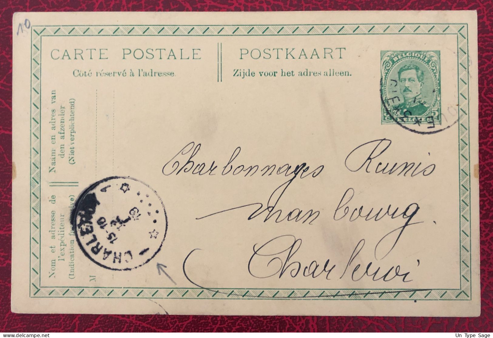 Belgique Entier-Carte, Cachet Charleroi 19.1.19 - (C339) - Other & Unclassified