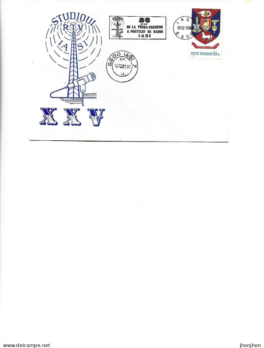 Romania - Occasional Envelope 1981 -  25 Years Since The First Broadcast Of Radio Iasi 1956-1981 - Covers & Documents