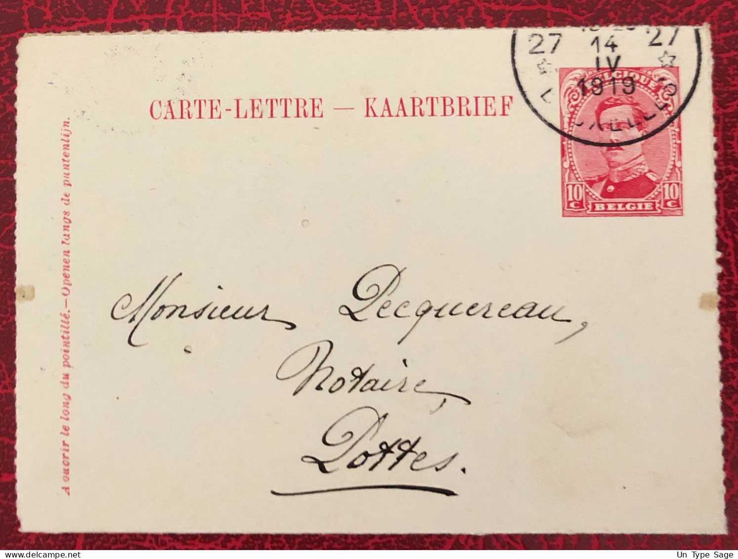 Belgique Entier-Carte-Lettre, Cachet Bruxelles 14.4.1919 - (C392) - Other & Unclassified