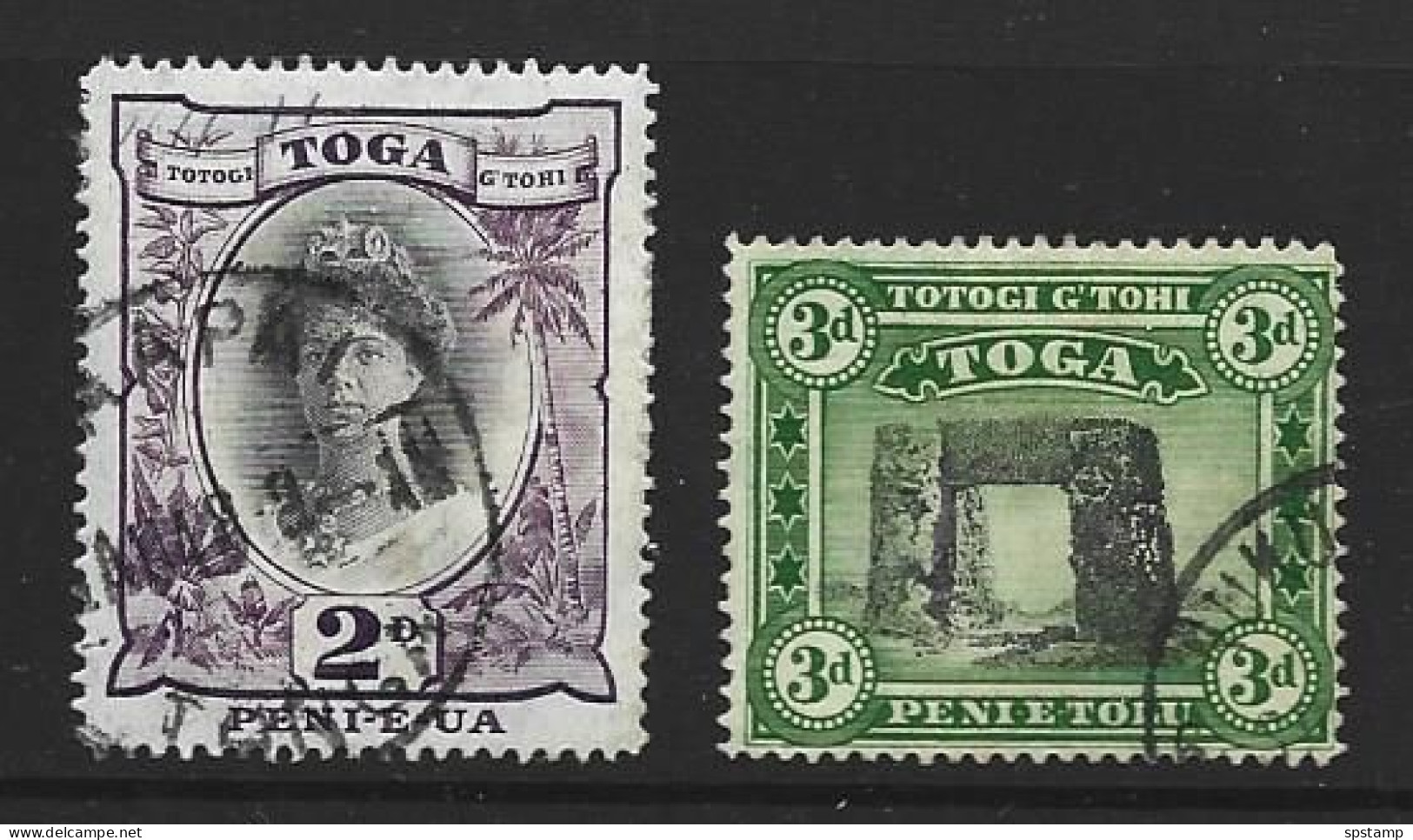 Tonga 1942 New Watermark Definitives 2d & 3d Values FU - Tonga (...-1970)