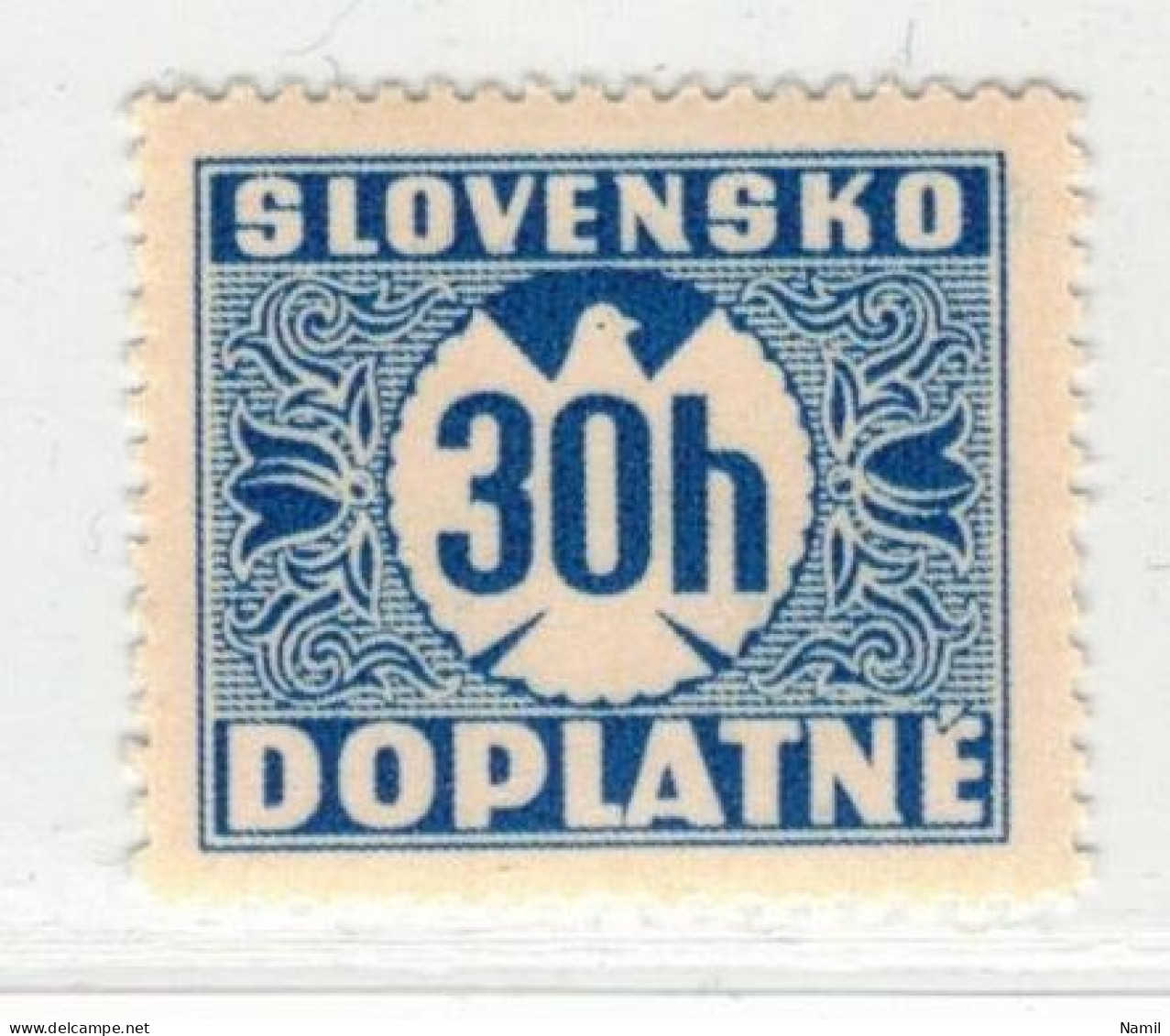 Slovaquie 1939 Mi P 4 (Yv TT 4), (MH)* Trace De Charniere Propre, Gomme Ligné Verticalement - Nuevos