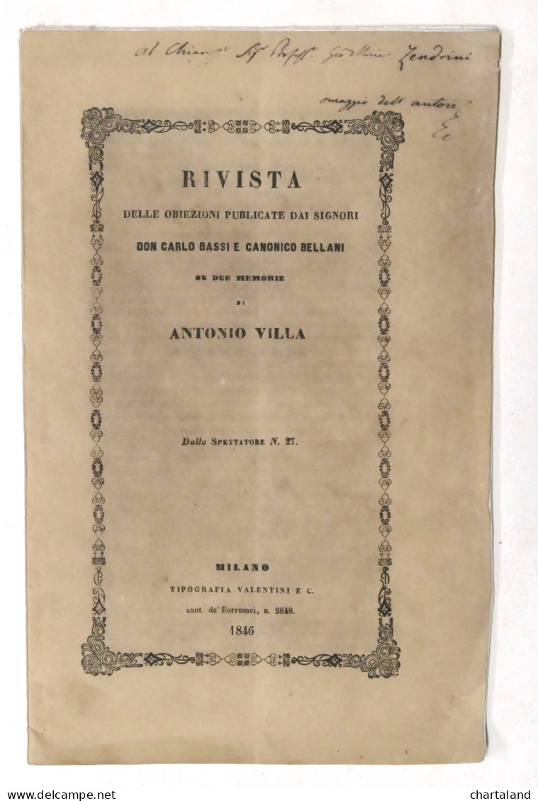 Rivista Analitica Obiezioni Su Memorie Intorno Insetti Carnivori E Locuste 1846 - Altri & Non Classificati