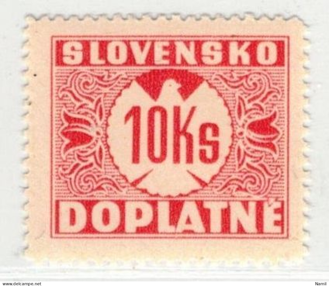 Slovaquie 1939 Mi P 11 (Yv TT 11), (MH)* Trace De Charniere Propre, Gomme Ligné Verticalement - Nuovi