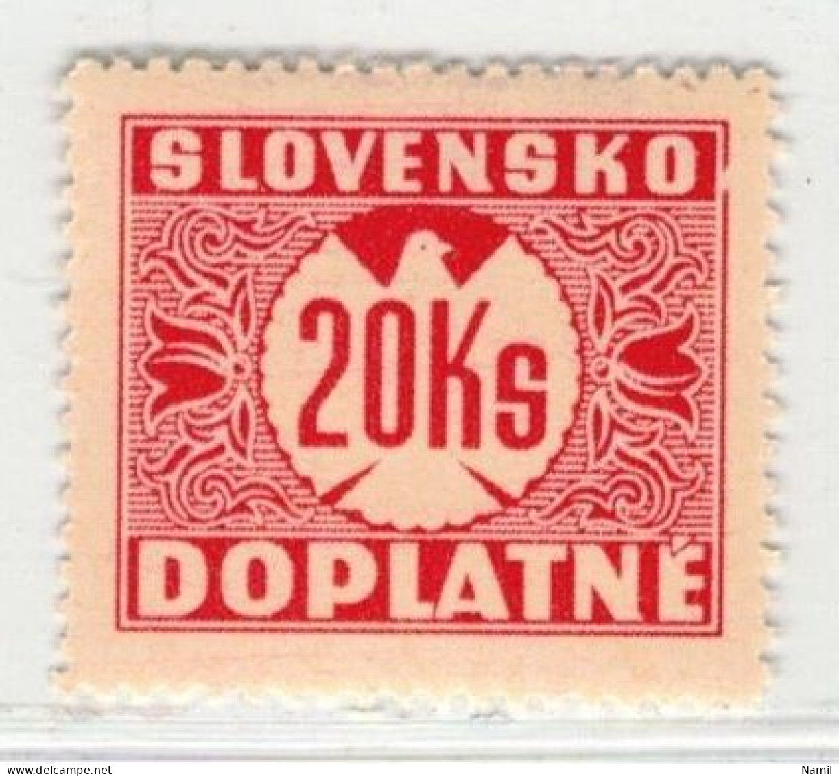 Slovaquie 1939 Mi P 12 (Yv TT 12), (MH)* Trace De Charniere Propre, Gomme Ligné Verticalement - Unused Stamps