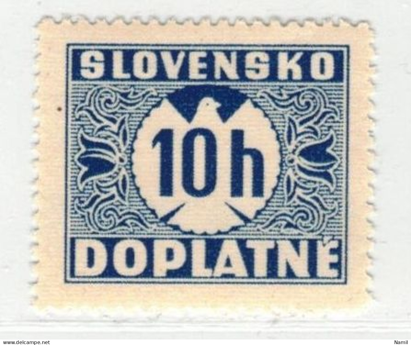 Slovaquie 1939 Mi P 2 (Yv TT 2), (MH)* Trace De Charniere Propre, Gomme Ligné Horizonalement - Unused Stamps
