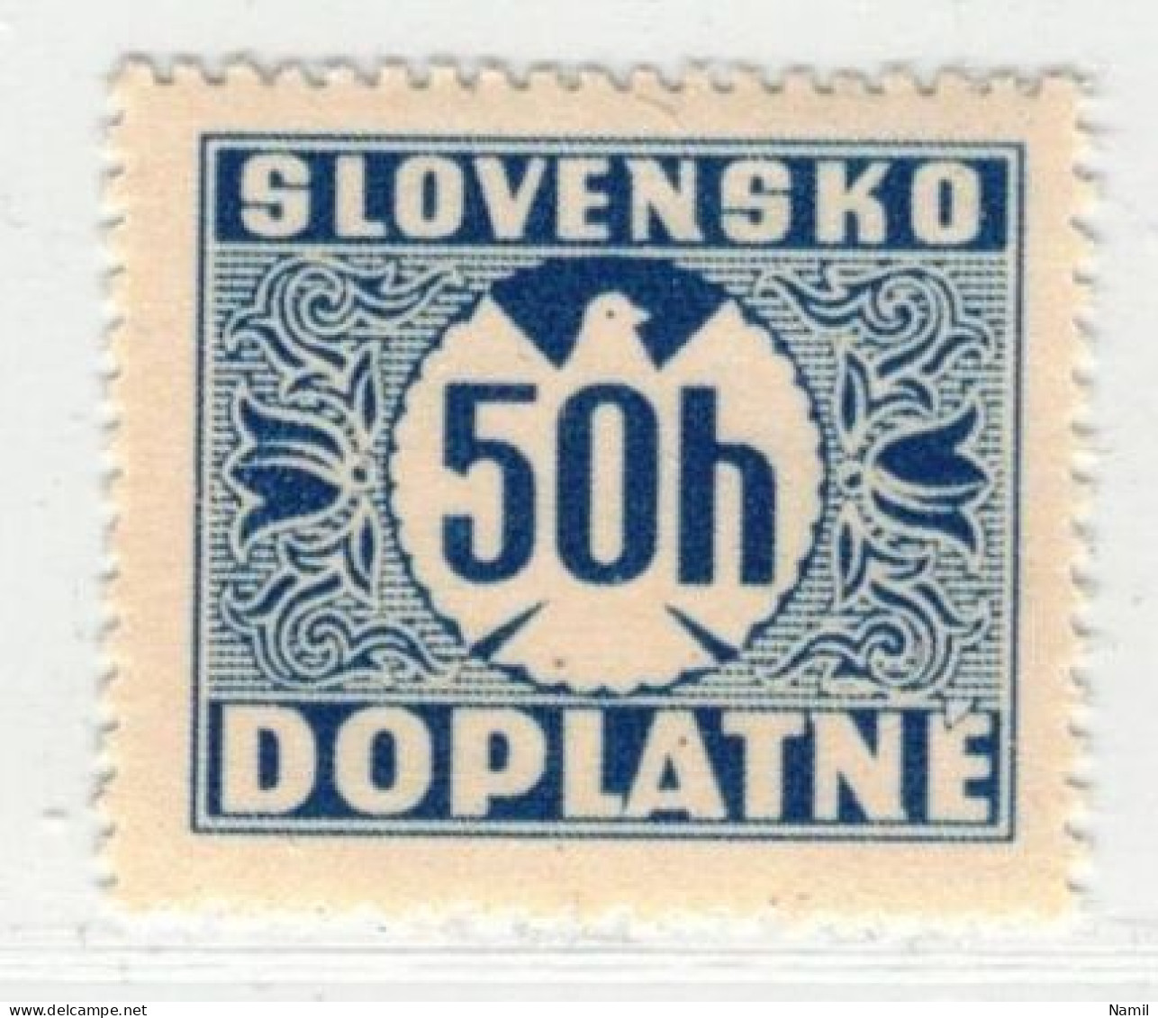 Slovaquie 1939 Mi P 6 (Yv TT 6), (MH)* Trace De Charniere Propre, Gomme Ligné Horizonalement - Neufs