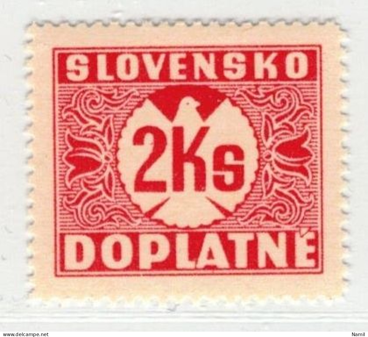 Slovaquie 1939 Mi P 9 (Yv TT 9), (MH)* Trace De Charniere Propre, Gomme Ligné Horizonalement - Nuovi