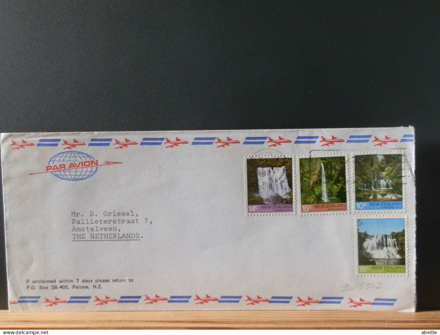 90/550Z   LETTER NEW ZEAMAND TO THE NETHERLANDS    1977 - Brieven En Documenten