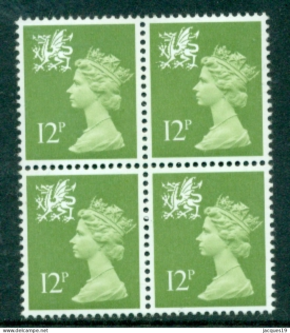 Great Britain Wales 1980 Machin 12p Block Of 4 SG W32 MNH - Wales