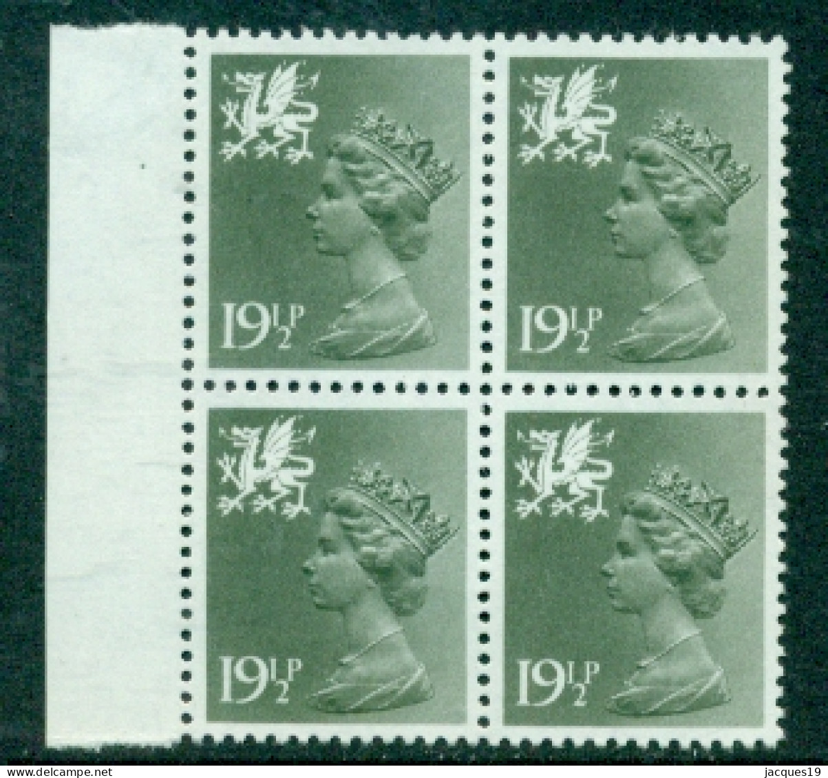 Great Britain Wales 1982 Machin 19 1/2 P Block Of 4 SG W51 MNH - Pays De Galles