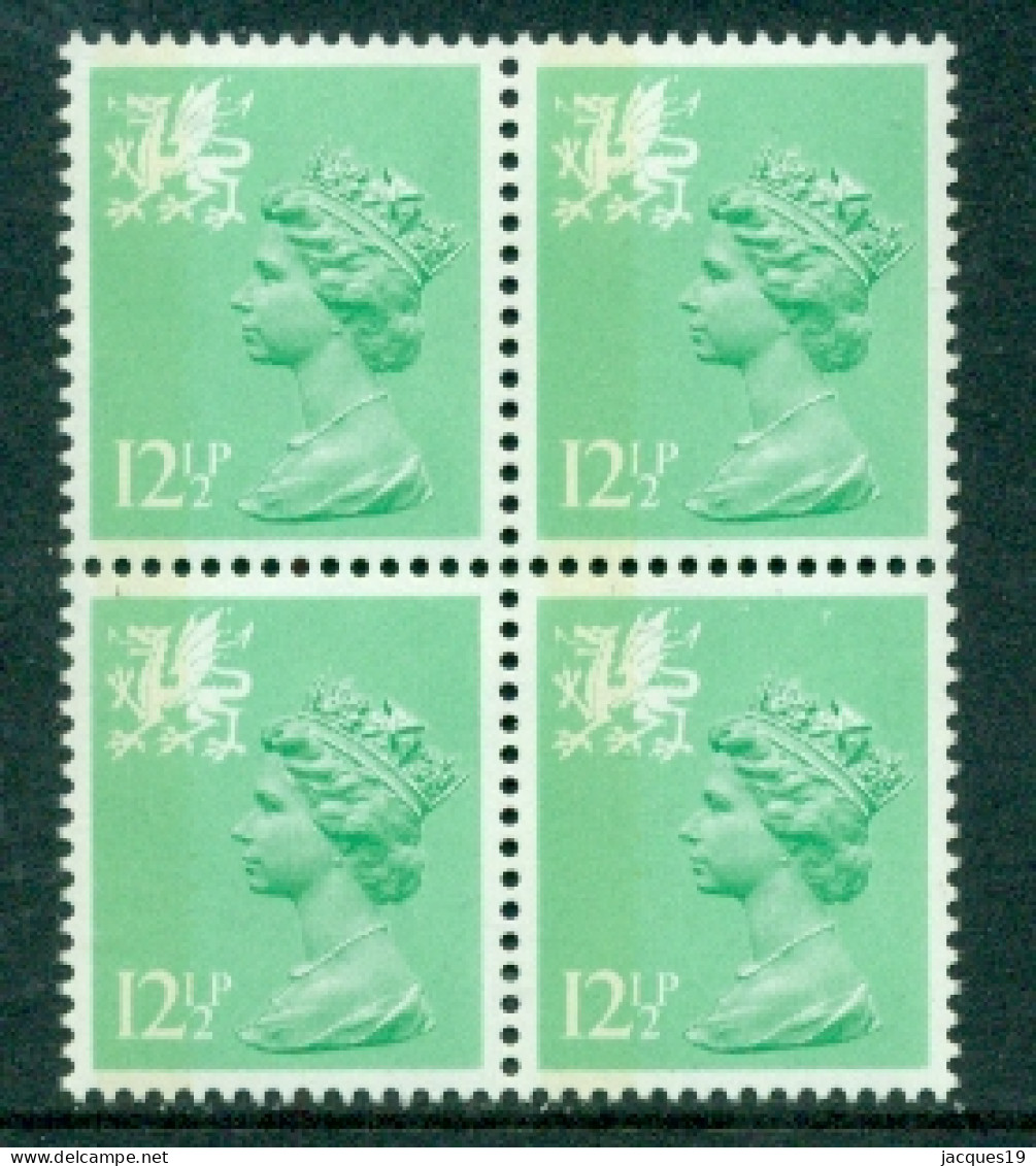 Great Britain Wales 1984 Machin 12 1/2 P Perf 15 X 14 Block Of 4 SG W37a MNH - Galles