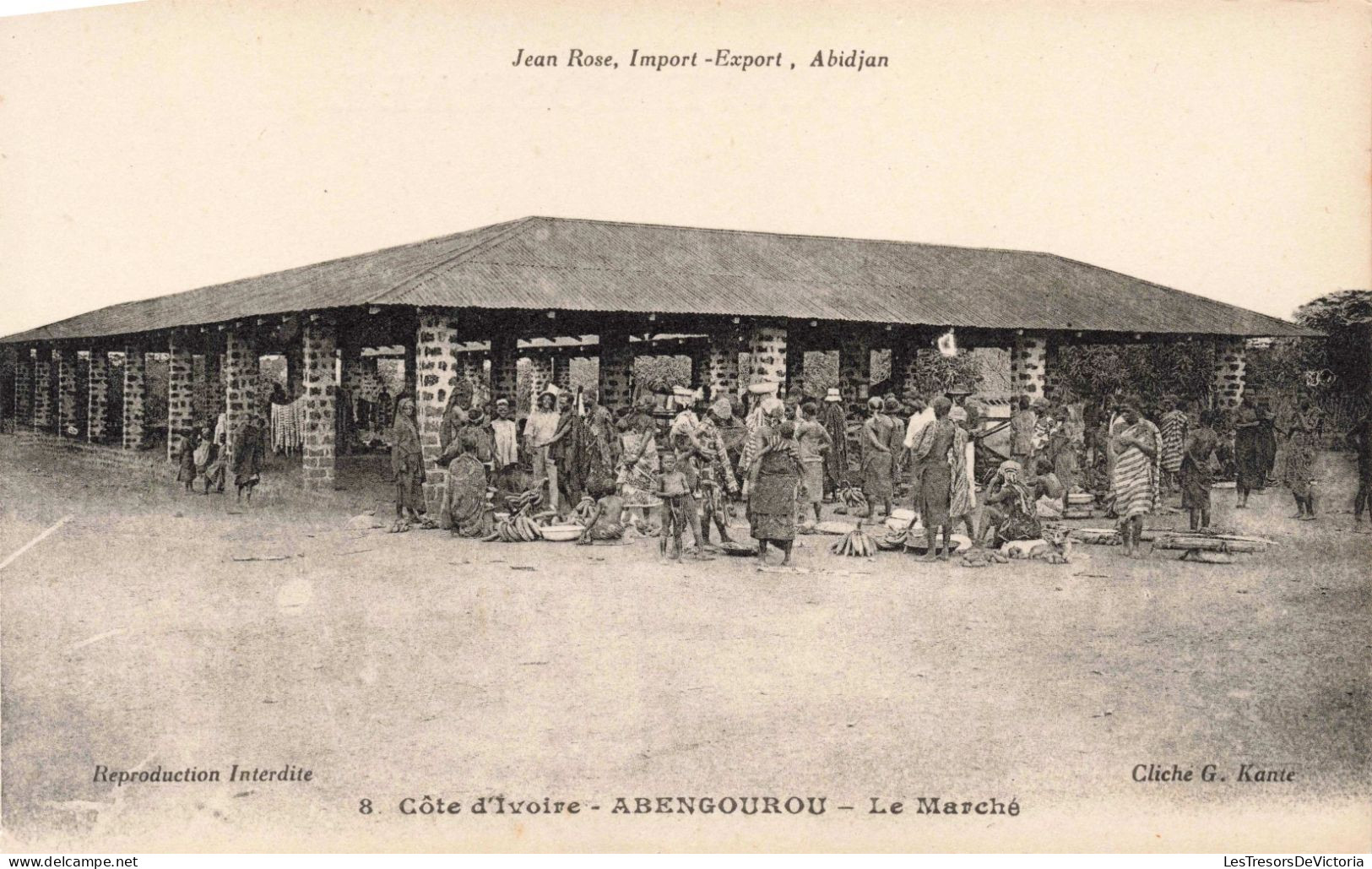 CÔTE D'IVOIRE - Abengourou - Le Marché - Animé - Carte Postale Ancienne - Côte-d'Ivoire