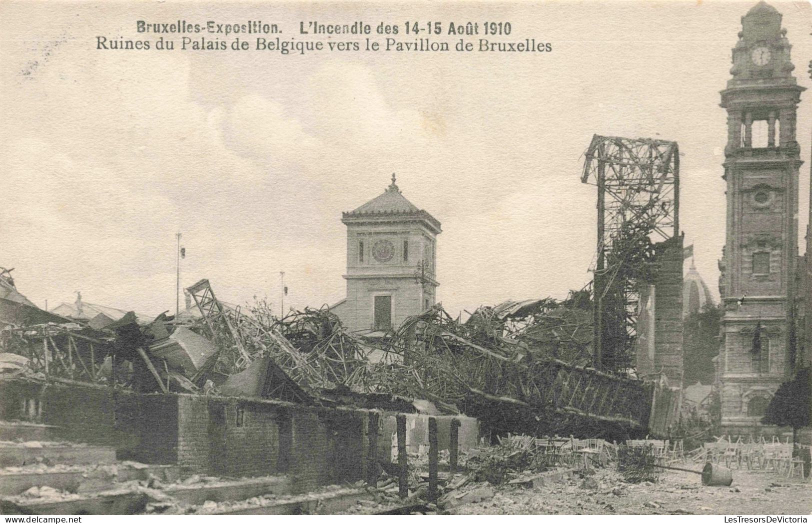 BELGIQUE - Bruxelles - Ruine Du Palais De Belgique Vers Le Pavillon De Bruxelles - Carte Postale Ancienne - Wereldtentoonstellingen